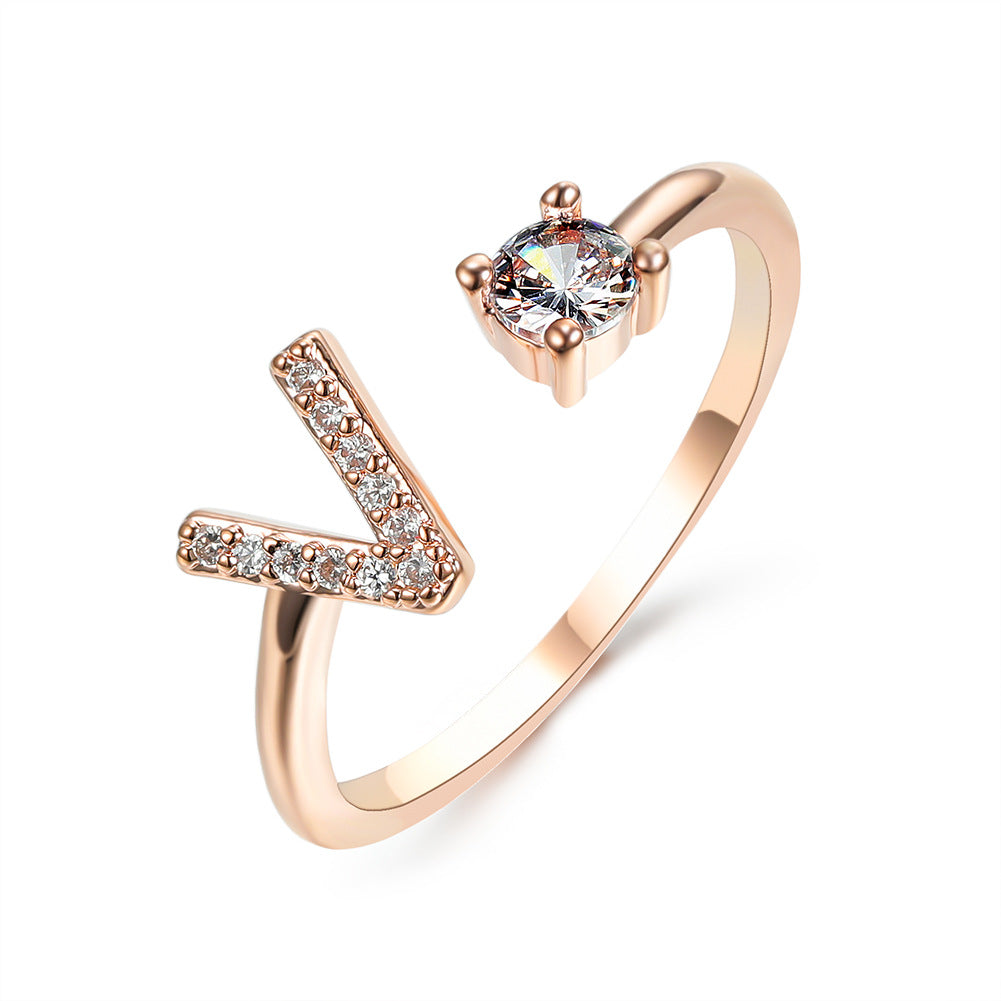 New Design Adjustable 26 Initial Letter Ring Fashion Jewelry For Women Simple Elegant Jewelry New Design Adjustable 26 Initial Letter Ring Fashion Jewelry For Women Simple Elegant Jewelry